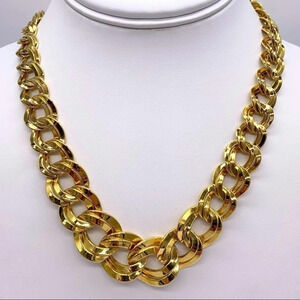 Monet Vintage Double Curb Link Necklace